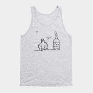 Drunk Pigeon Outline Tank Top